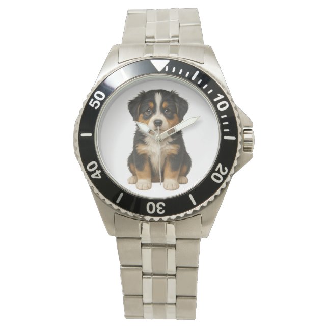 Men's Australian Shepherd SS Bracelet Watch (Front)