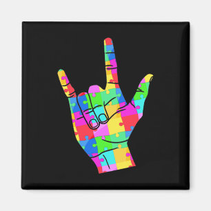 Mens Autism Awareness Sign Language Gifts ASL Lov Magnet
