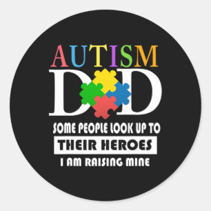 Mens Autism Dad  Classic Round Sticker