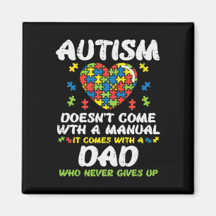 Mens Autism Doesnt Come With Manual Dad Puzzle Awa Magnet