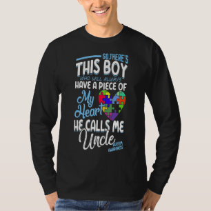 Mens Autism Uncle Shirt Boy Puzzle T-shirt