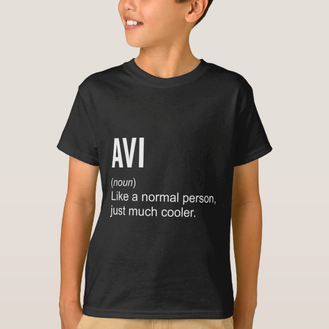 Mens Avi Definition Name Funny Personalized T-Shirt (Front)