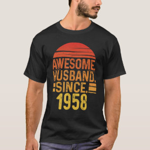 Mens Awesome Husband since 1958 Wedding Anniversar T-Shirt