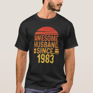 Mens Awesome Husband since 1983 Wedding Anniversar T-Shirt