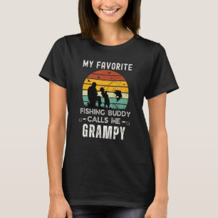Mens Awesome My Fishing Buddy Calls Me GRAMPY Gran T-Shirt
