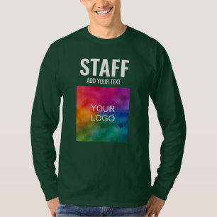 Mens Back & Front Design Long Sleeve Staff T-Shirt