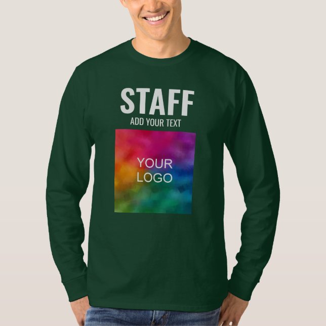 Mens Back & Front Design Long Sleeve Staff T-Shirt (Front)
