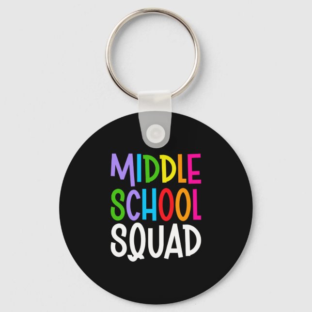 Mens back to school middle school squad team keychain (Front)