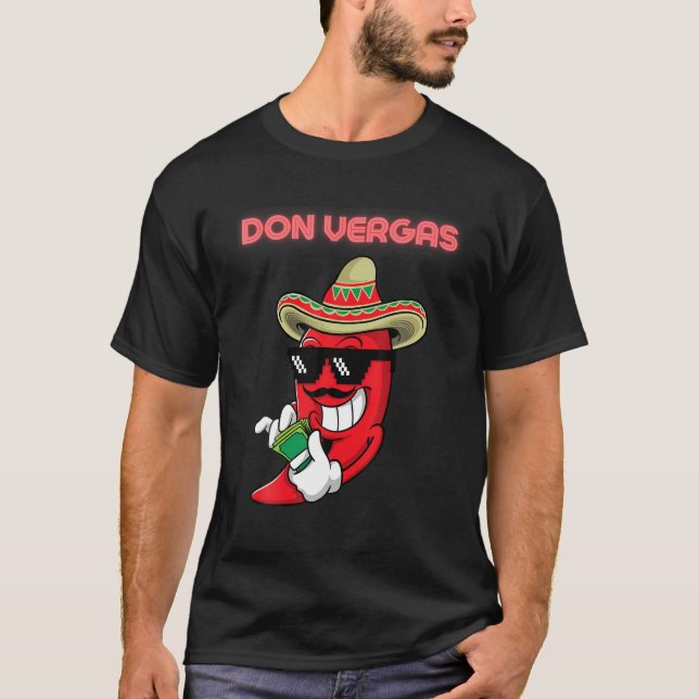 Mens Badass Red Hot Chili Pepper Don Vergas T Shir T-Shirt (Front)