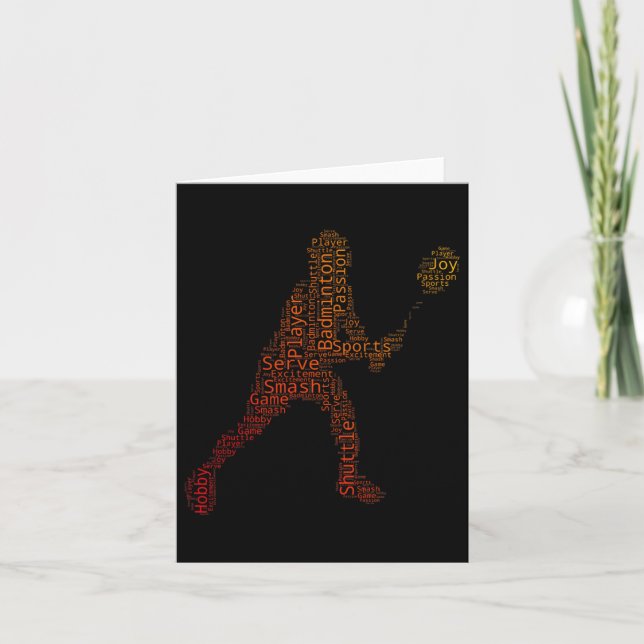 Mens Badminton Player, Womens Squash Shuttle  Card (Front)