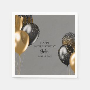 Mens Balloons Birthday  Napkin