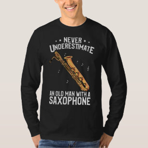 Mens Baritone Saxophone Old Man With A Saxophon T-Shirt