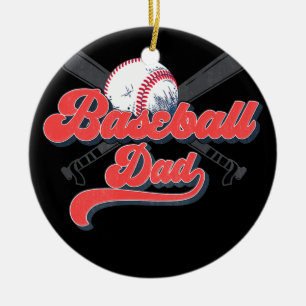 Mens Baseball Dad for Men Proud Baseball Dad Ceramic Ornament