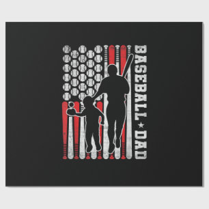 Mens Baseball Dad Shirt Coach Batter Pitcher Baseb Wrapping Paper
