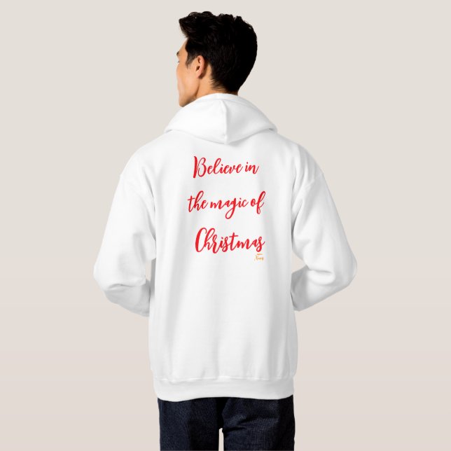  Men's Basic Hooded white xmas personalized   Hoodie (Back Full)