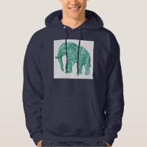 Men's Basic Patterned Elephant Hoodie