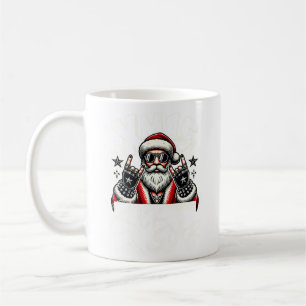Men's Basic Santa Claus Rock Star T-Shirt Coffee Mug