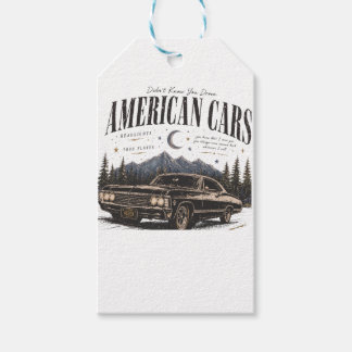 Men's Basic T-Shirt amiracn cars Gift Tags