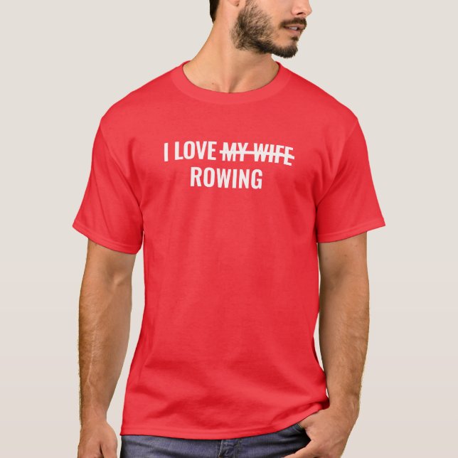 Men's Basic T-Shirt | I Love Rowing (Front)
