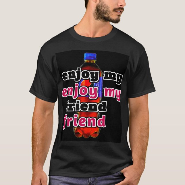 Men's Basic T-Shirt with Colourful Digital Design  (Front)