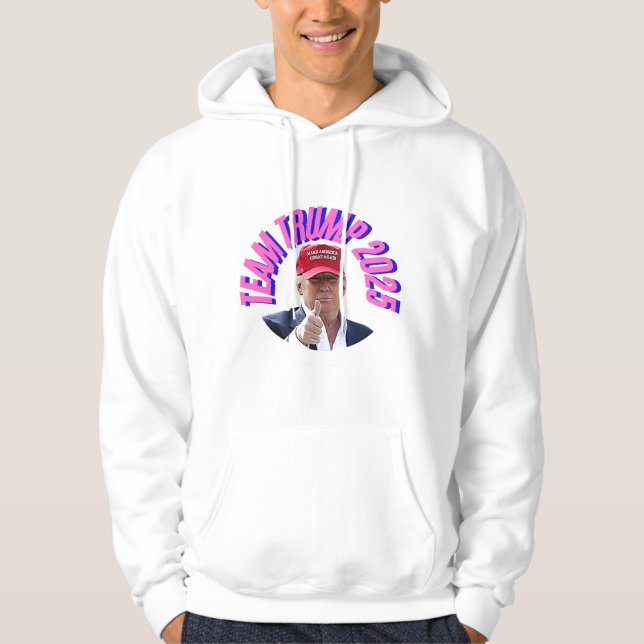 Men's Basic Team Trump Hooded Sweatshirt (Front)