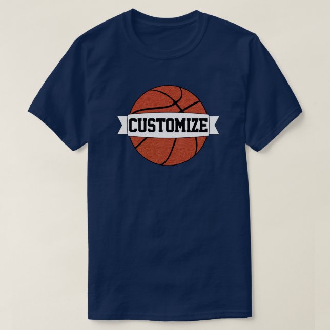Men's Basketball Player or Coach Custom Team Name T-Shirt (Design Front)