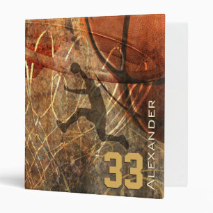 men's basketball player slam dunk binder