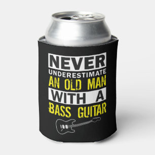 Mens Bass Player Musician Gift Father Grandfather  Can Cooler