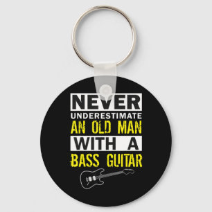 Mens Bass Player Musician Gift Father Grandfather  Keychain