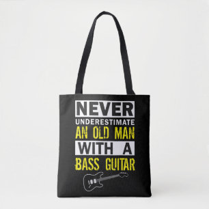 Mens Bass Player Musician Gift Father Grandfather  Tote Bag