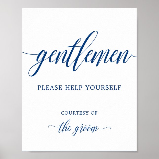 Men's Bathroom Basket Wedding Sign Calligraphy (Front)