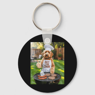 Mens Bbq Barbecue Pet The Cook Dog Dad Meme Keychain