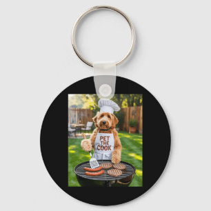 Mens Bbq Barbecue Pet The Cook Dog Dad Meme Keychain