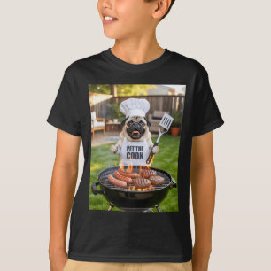 Mens Bbq Barbecue Pet The Cook Dog Dad Meme Pug T-Shirt