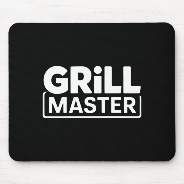 Mens bbq grill master backyard barbecue smoke king mouse pad (Front)
