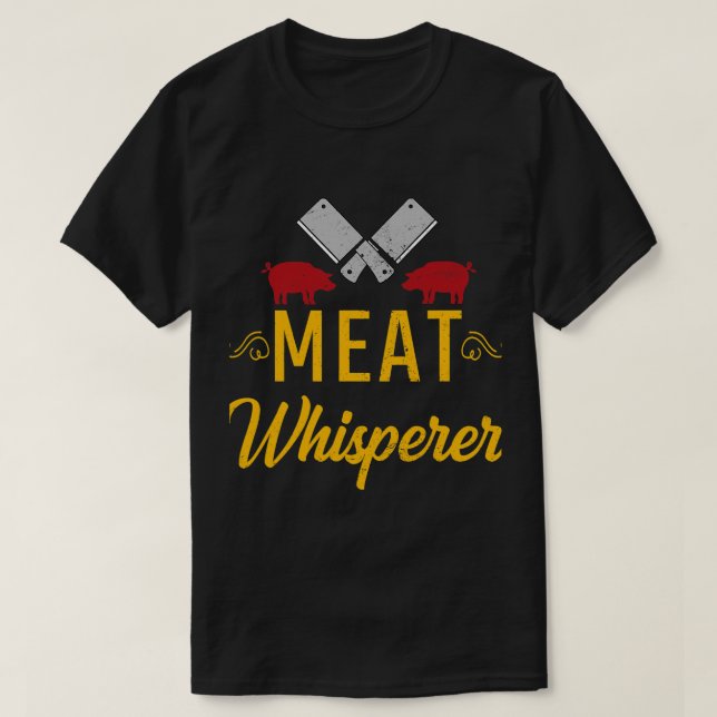 Mens BBQ Meat Whisperer Beef Barbecue Master T-Shirt (Design Front)