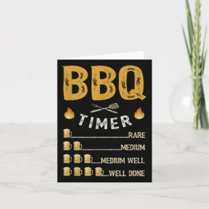 Mens Bbq Timer Barbecue Funny Grill Grilling Beer  Card