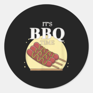 Mens Bbq Timer Funny - Barbecue Grilling Gifts Classic Round Sticker