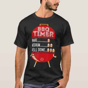 Mens BBQ Timer Rare Medium Well Done BBQ Lover Ste T-Shirt