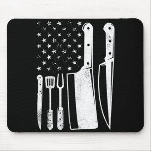 Mens bbq usa flag patriotic fourth of july master mouse pad