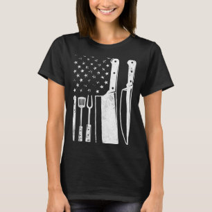 Mens bbq usa flag patriotic fourth of july master T-Shirt
