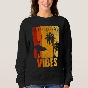 Mens Beach Florida Summer Vibes Retro Tropical Sur Sweatshirt