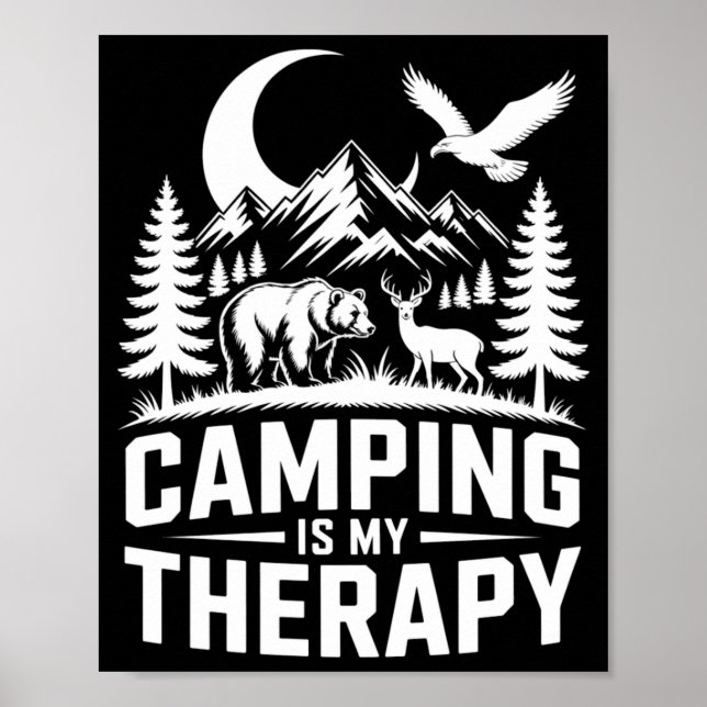 Men's bear camping is my therapy performance  poster (Front)