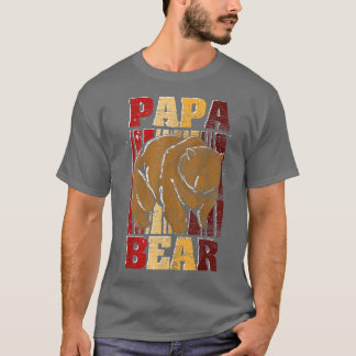 Mens Bear Family Dad Papa Animal Daddy Retro Papa  T-Shirt