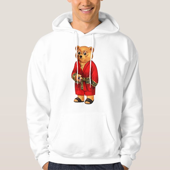Mens Bear Teddy Bear Christmas Gift Hoodie (Front)