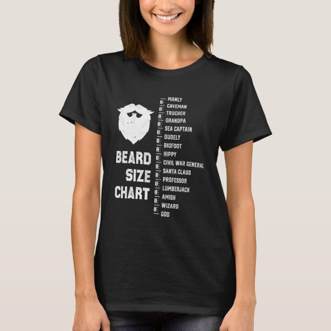 Mens  Beard Measuring Tool Beard Length Beard Grow T-Shirt (Front)