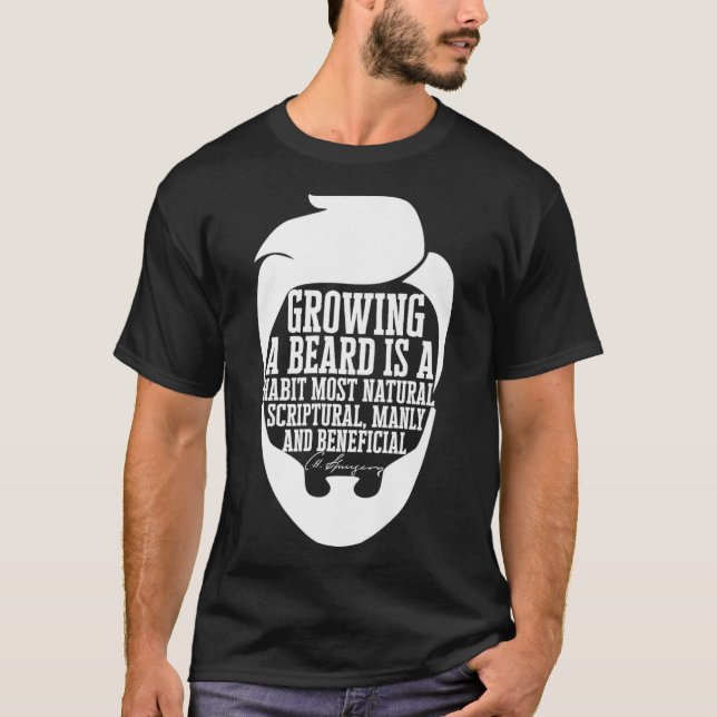 Mens Beard Quote Graphic  Charles Haddon Spurgeon  T-Shirt (Front)