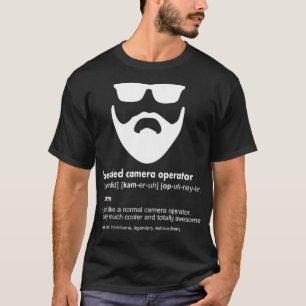 Mens Bearded Camera Operator  Funny Beard Camerama T-Shirt