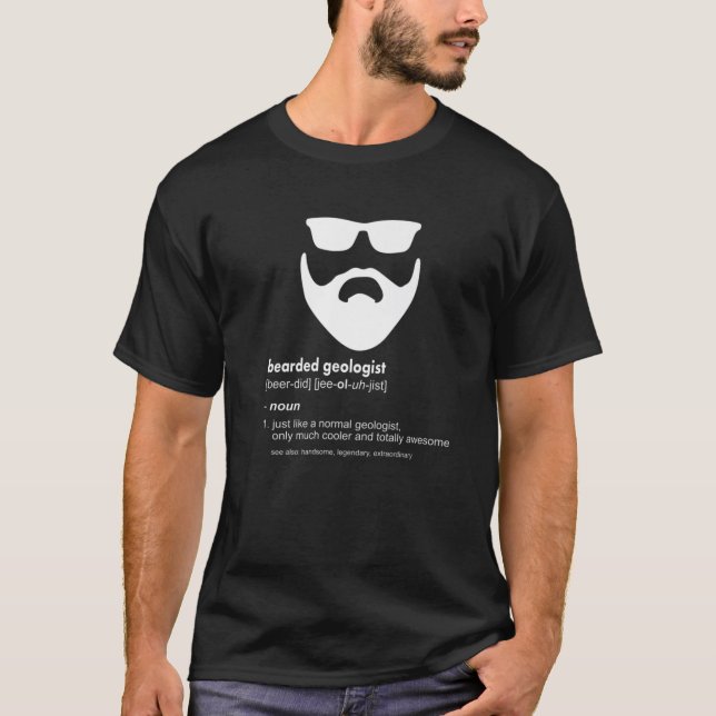 Mens Bearded Geologist Funny Beard Geology T-Shirt (Front)