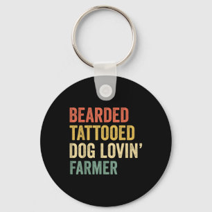 Mens Bearded Tattooed Dog Loving Farmer Beard And Keychain